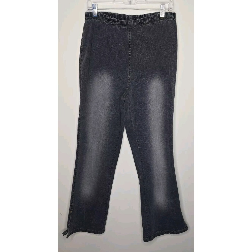 Denim‎ 24/7 Womens Jeans Black Pants Straight Fit High Rise 30x27